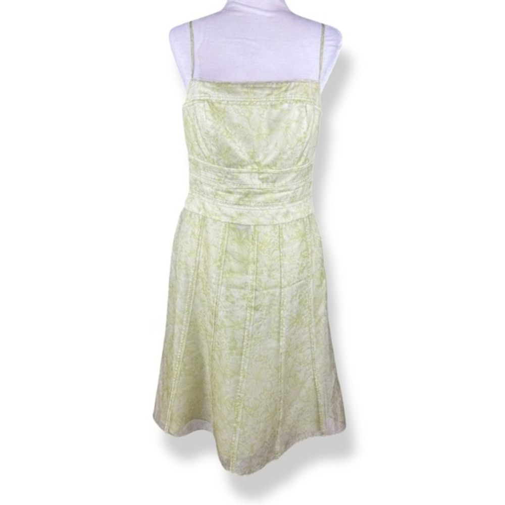 Ann Taylor Silk Dress Womens Size 8 Green Forest Fairy Coquette Y2K 2000s Pastel